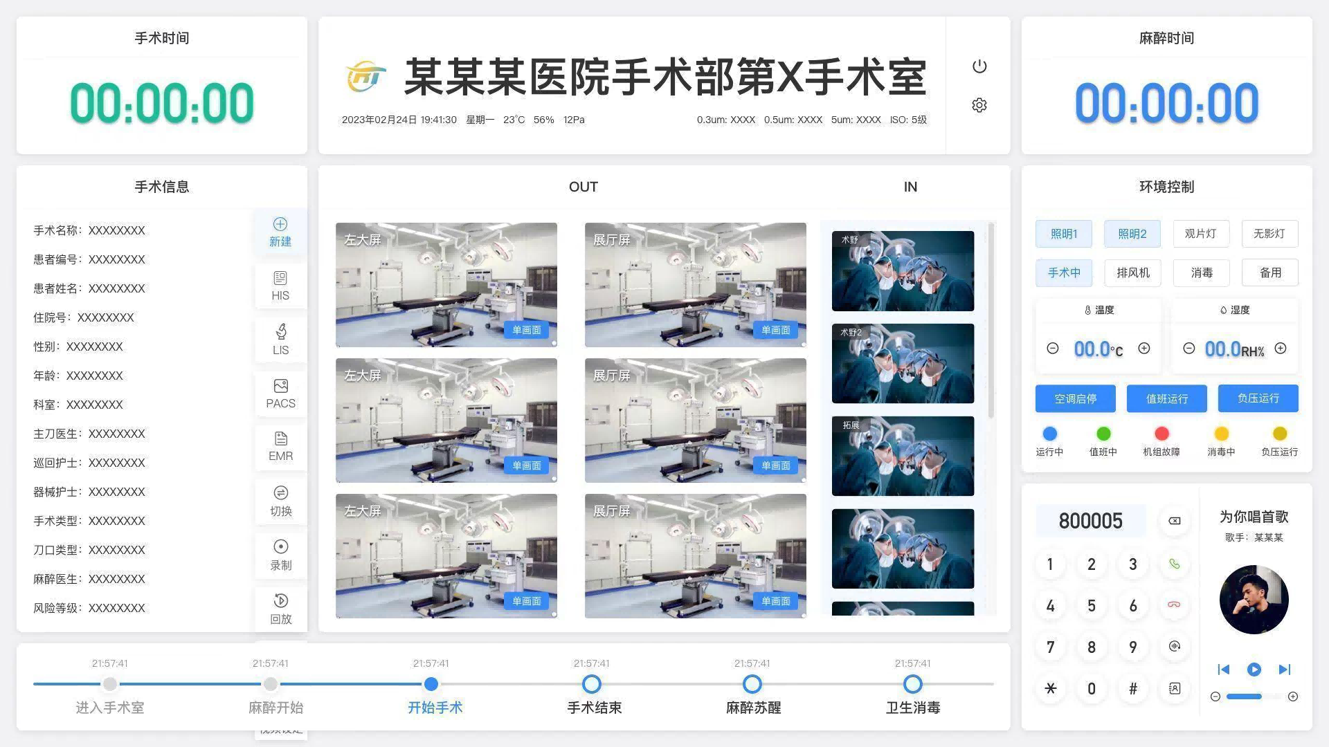 Digital Operating Room Software Interface