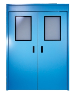 Porte double automatique affleurante